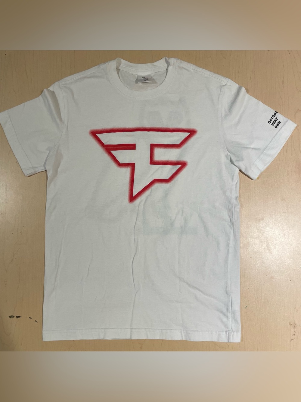 OVO x FaZe Clan Big Logo T-Shirt White Size XS Authentic Drake Octobers Very Own